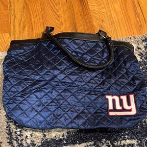 Blue Quilted  NY Giants Tote Bag
